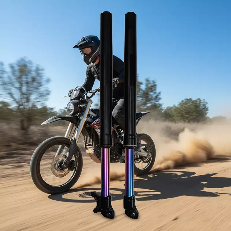 Rainbow Color စိတ်ကြိုက် Inverted Front fork Motorcycle Shock Absorber
